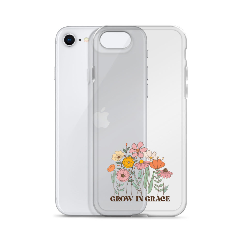 Christian Grow in Grace Clear Case  with flowers for iPhone®- Angelic