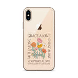 christian floral Grace Alone Clear Case for iPhone®-Angelic