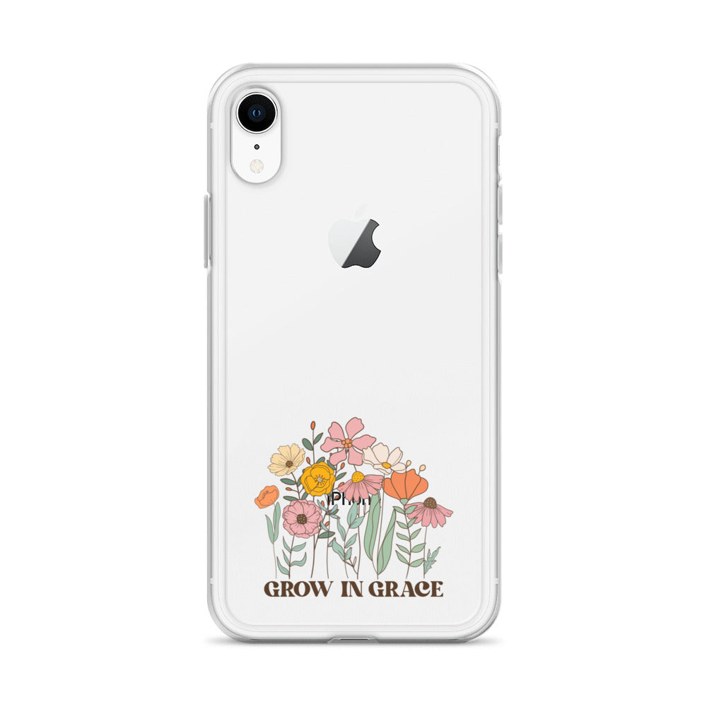 Christian Grow in Grace Clear Case  with flowers for iPhone®- Angelic