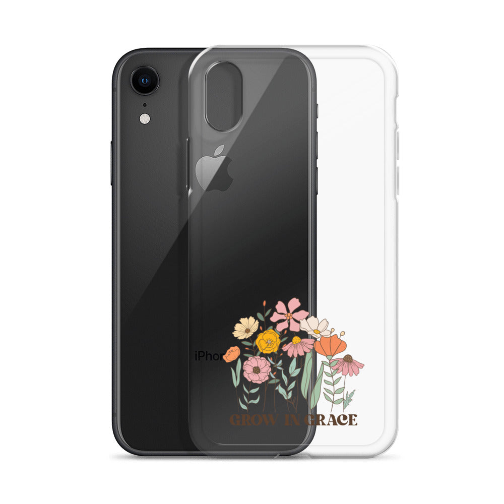 Christian Grow in Grace Clear Case  with flowers for iPhone®- Angelic