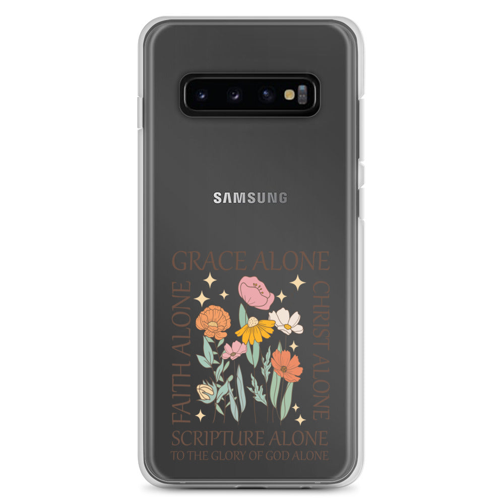 christian faith floral Grace Alone Clear Case for Samsung®-Angelic