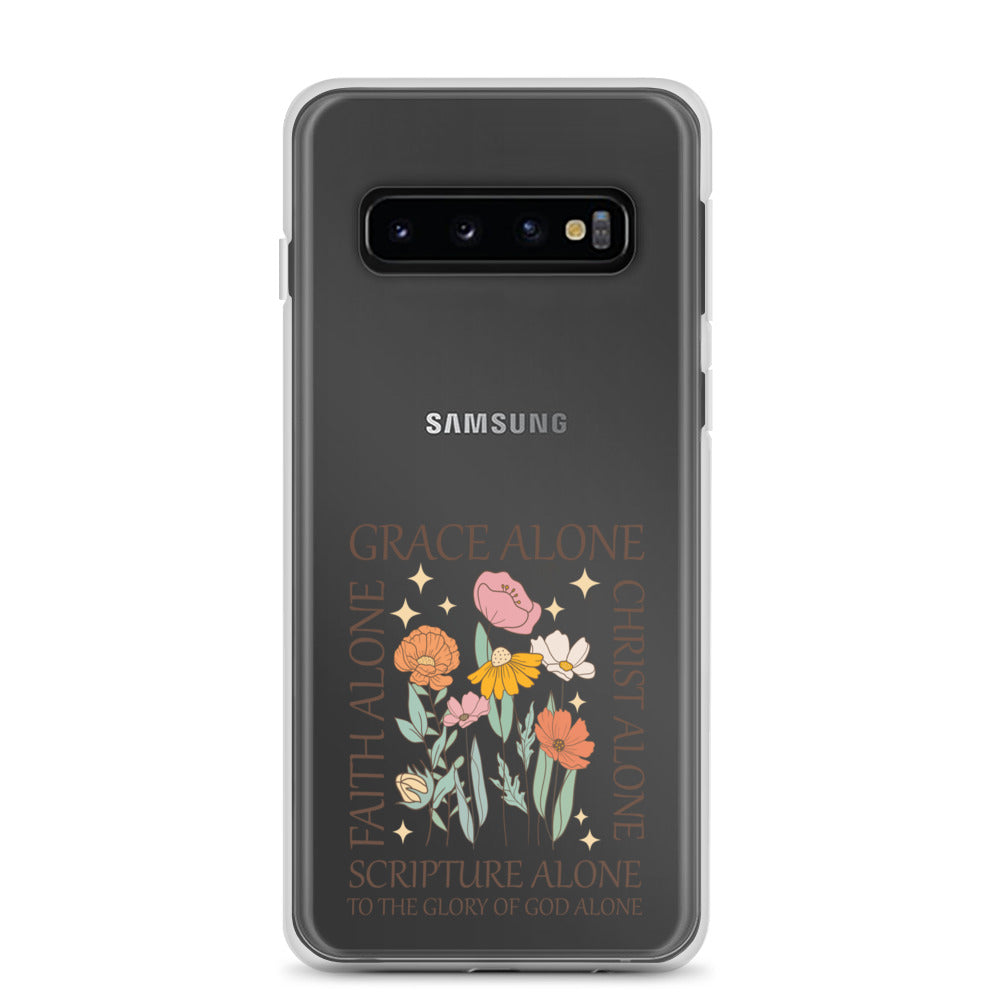 christian faith floral Grace Alone Clear Case for Samsung®-Angelic