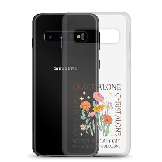 christian faith floral Grace Alone Clear Case for Samsung®-Angelic