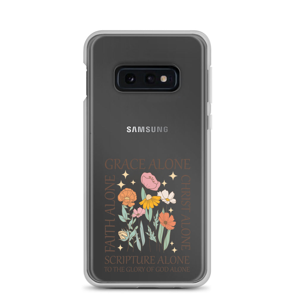 christian faith floral Grace Alone Clear Case for Samsung®-Angelic