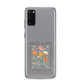 christian faith floral Grace Alone Clear Case for Samsung®-Angelic