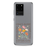 christian faith floral Grace Alone Clear Case for Samsung®-Angelic