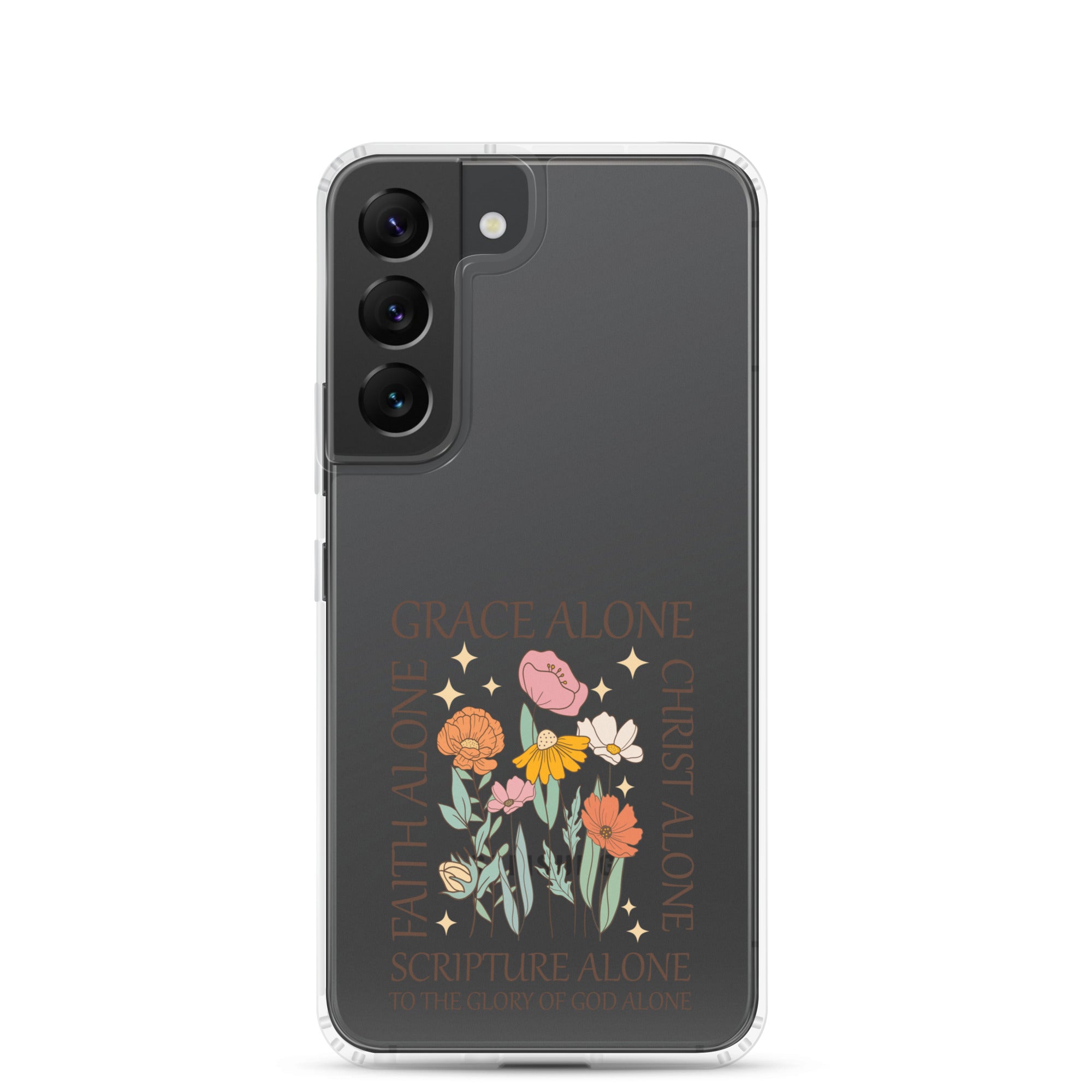 christian faith floral Grace Alone Clear Case for Samsung®-Angelic