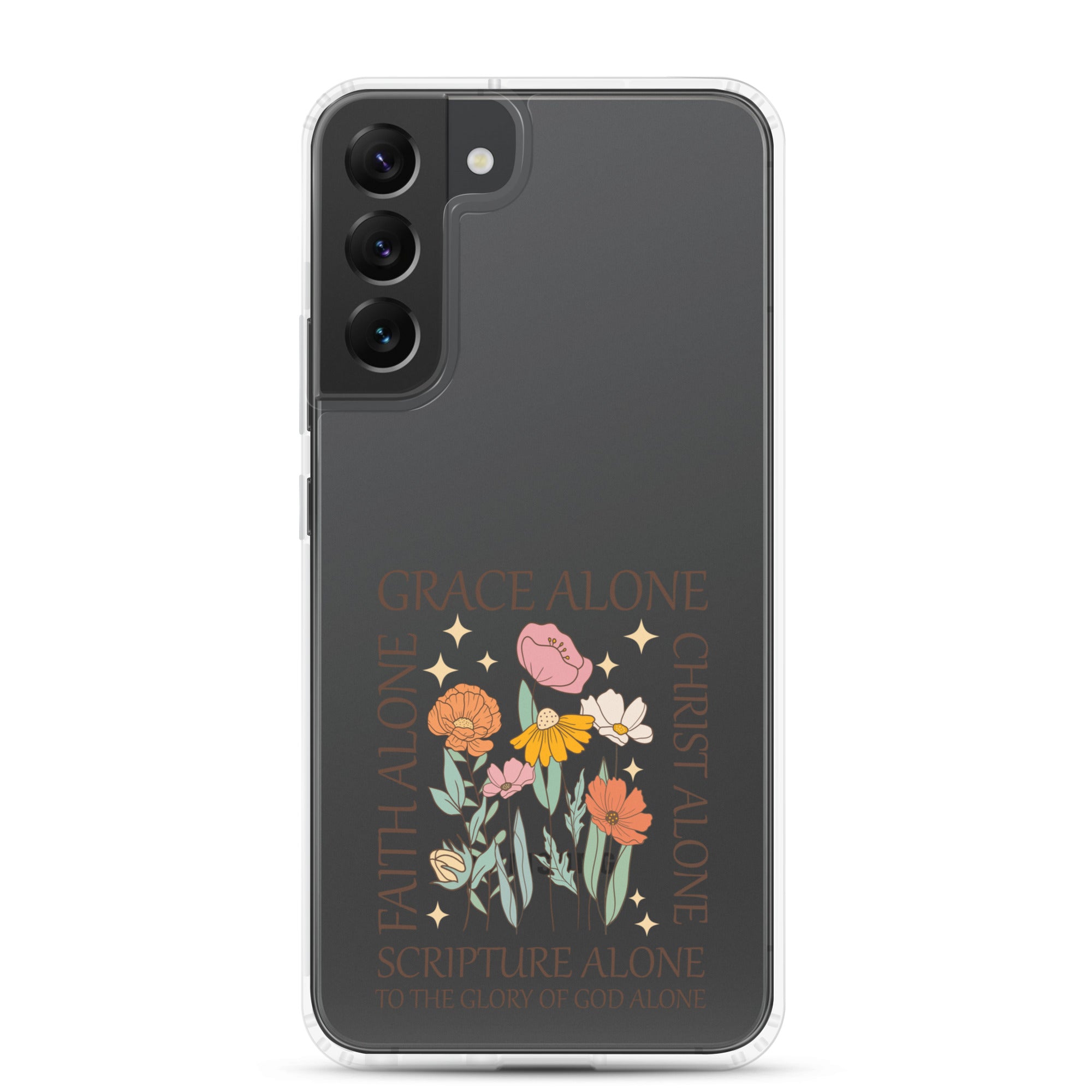 christian faith floral Grace Alone Clear Case for Samsung®-Angelic