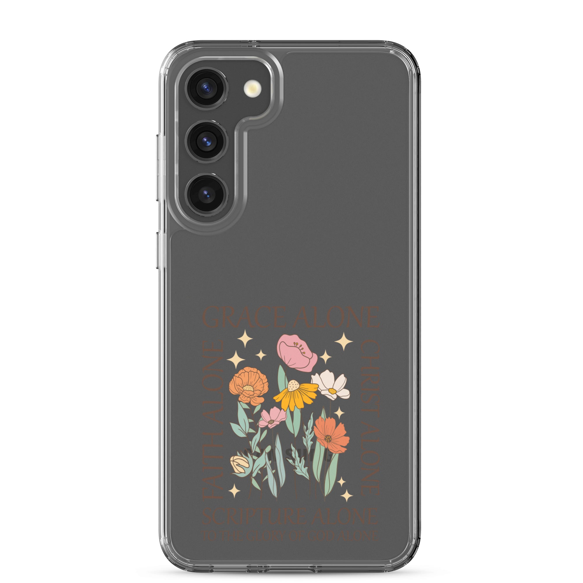 christian faith floral Grace Alone Clear Case for Samsung®-Angelic