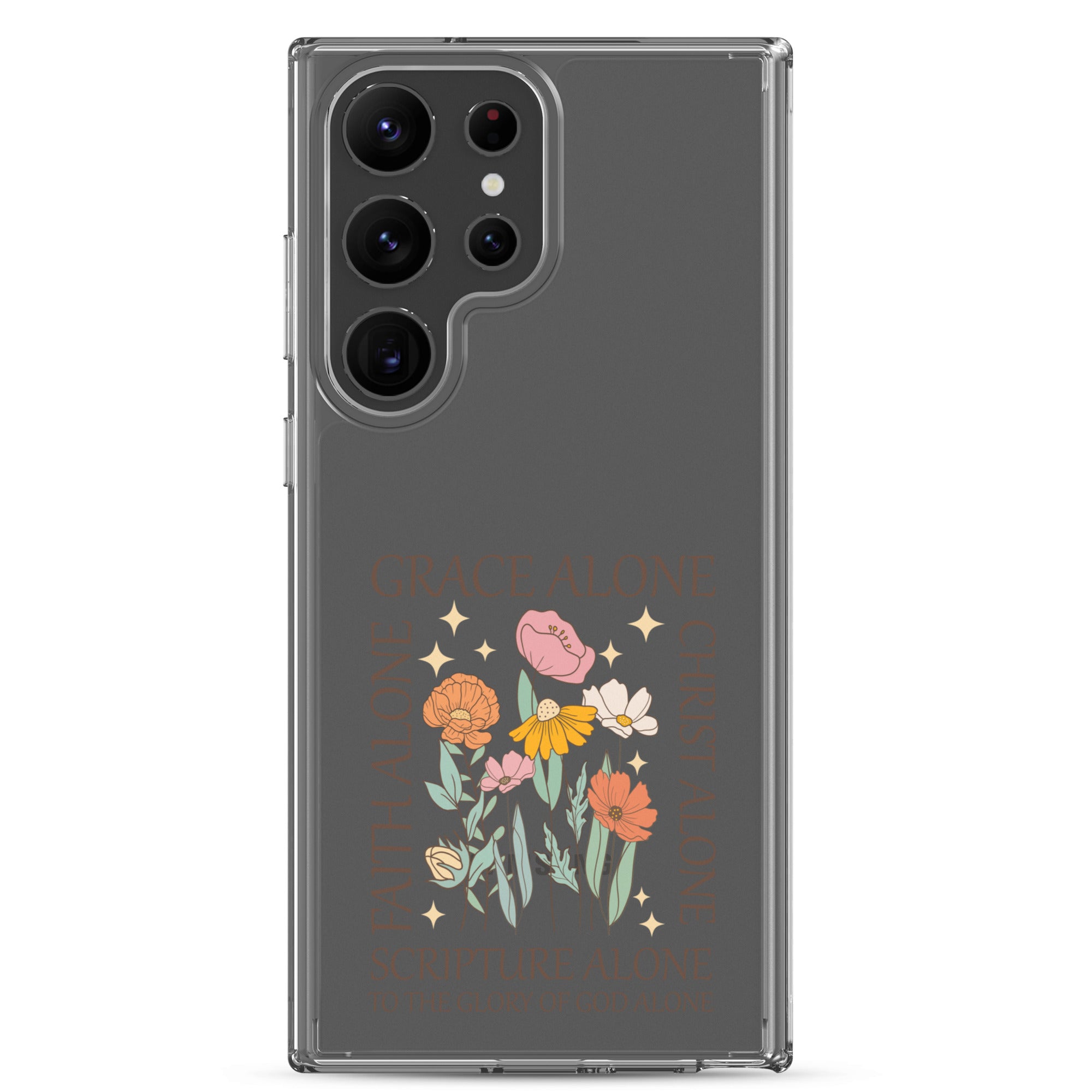 christian faith floral Grace Alone Clear Case for Samsung®-Angelic