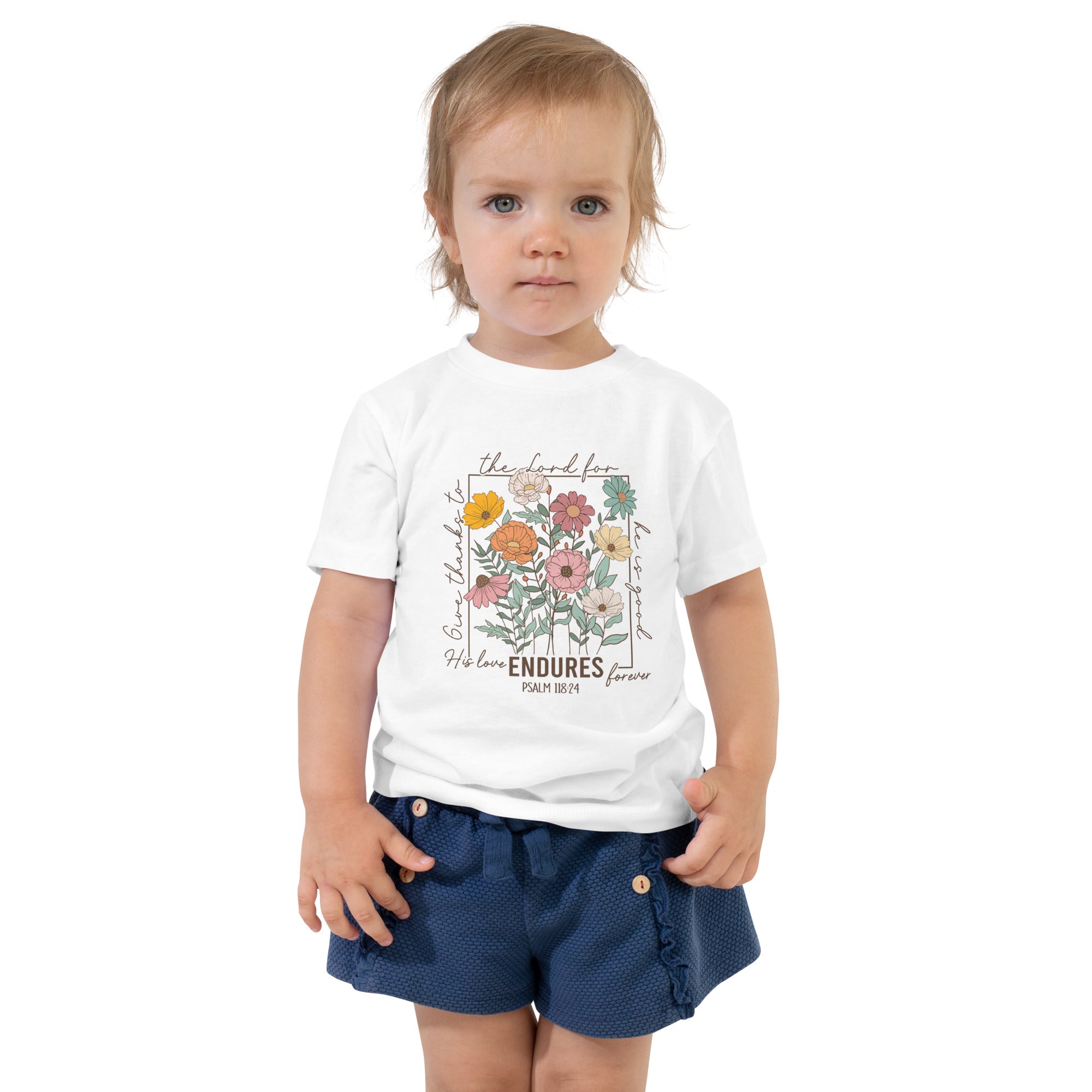 CHRISTIAN Endures Psalm Toddler Short Sleeve Tee-Angelic