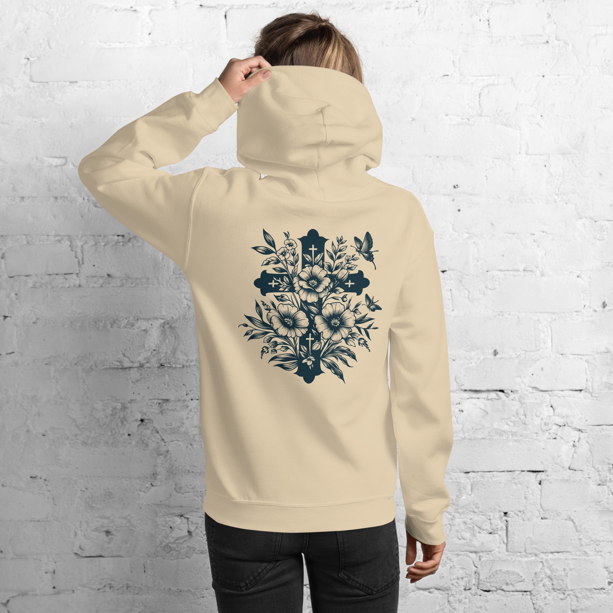 christian faith Floral Cross Unisex Hoodie-Angelic